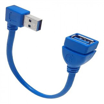 Cabo USB 3.0 Macho 90º Para Femea 20 Cm