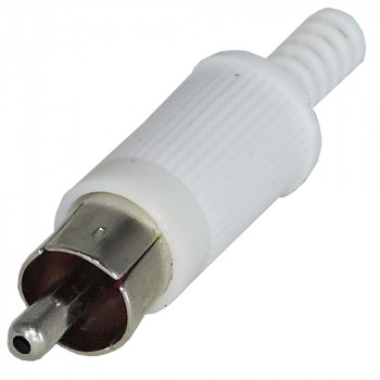Plug Conector Rca Branco Plástico com Rabicho