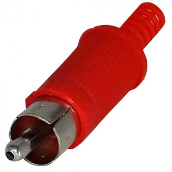 Plug Conector Rca Vermelho Plástico com Rabicho