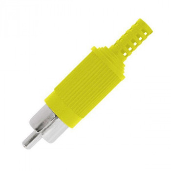 Plug Conector Rca Amarelo Plástico com Rabicho